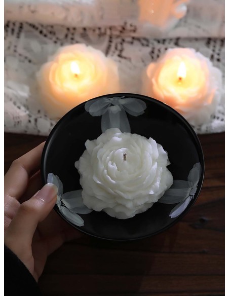 White Rose-Shaped Gardenia Soy Aromatherapy Candle