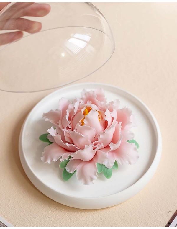 Diffusore in ceramica a forma di peonia rosa