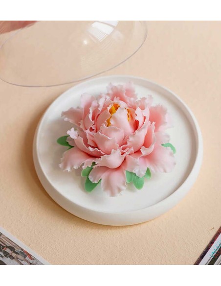 Diffusore in ceramica a forma di peonia rosa