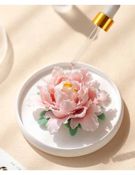 Difusor de cerámica en forma de peonía rosa