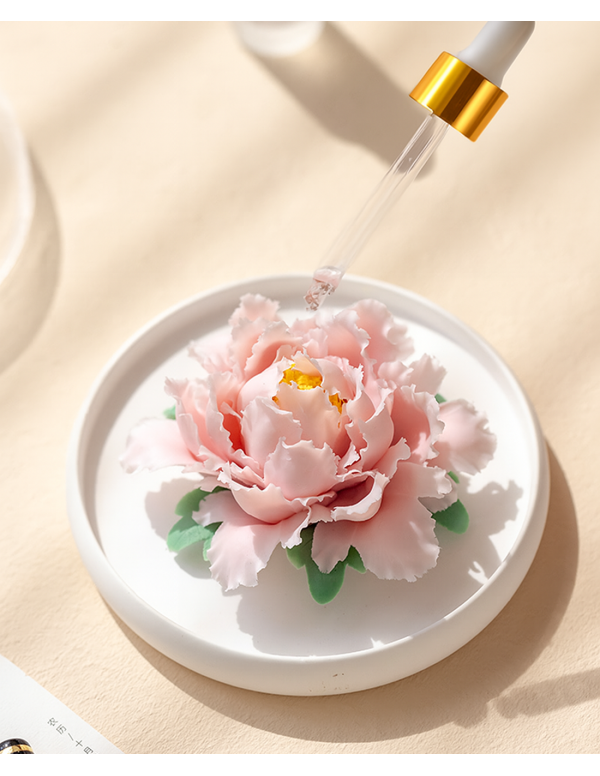 Diffuseur en céramique rouge en forme de pivoine