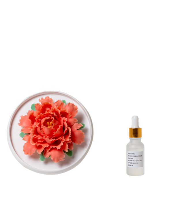 Diffusore in ceramica rossa a forma di peonia