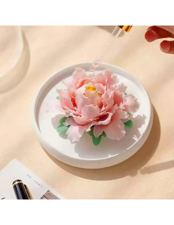 Diffusore in ceramica a forma di peonia gialla