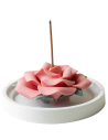Rose Ceramic Incense Holder with Sandalwood Sticks