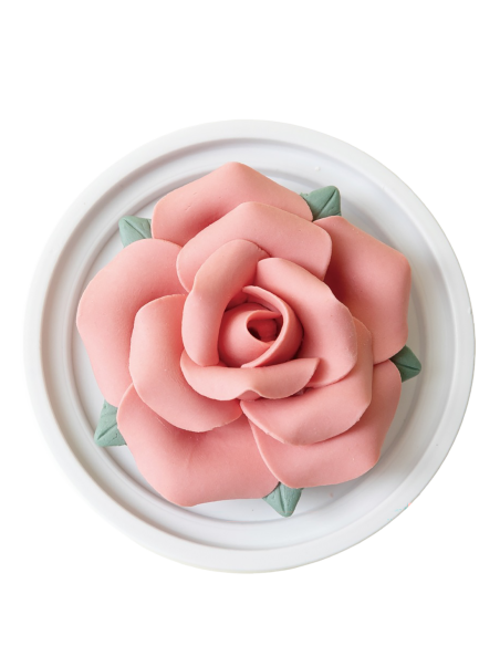 Porta-incenso in ceramica a forma di rosa con bastoncini di sandalo