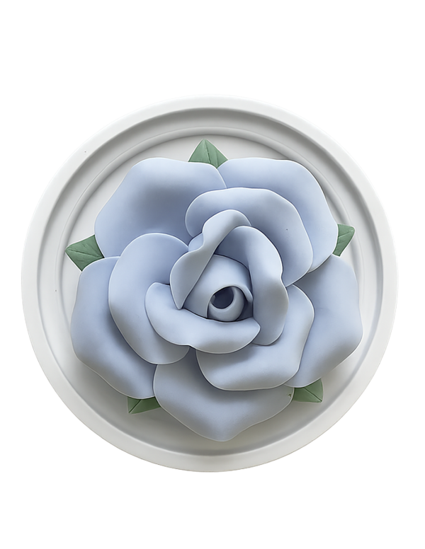 Blaue Rosen-Keramik-Räucherstäbchenhalter mit Sandelholz