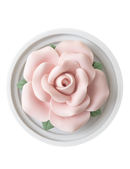 Porta Incenso in Ceramica Rosa con Bastoncini di Sandalo