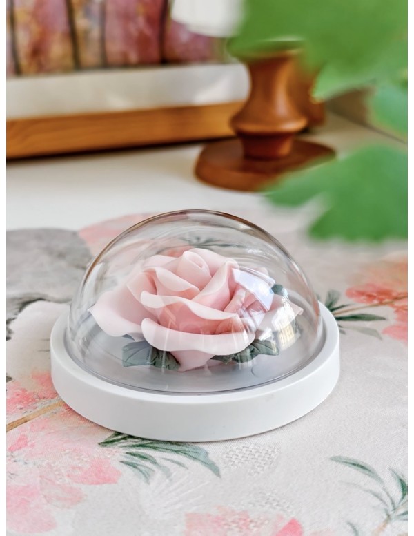 Pink Rose Ceramic Incense Holder with Sandalwood Sticks