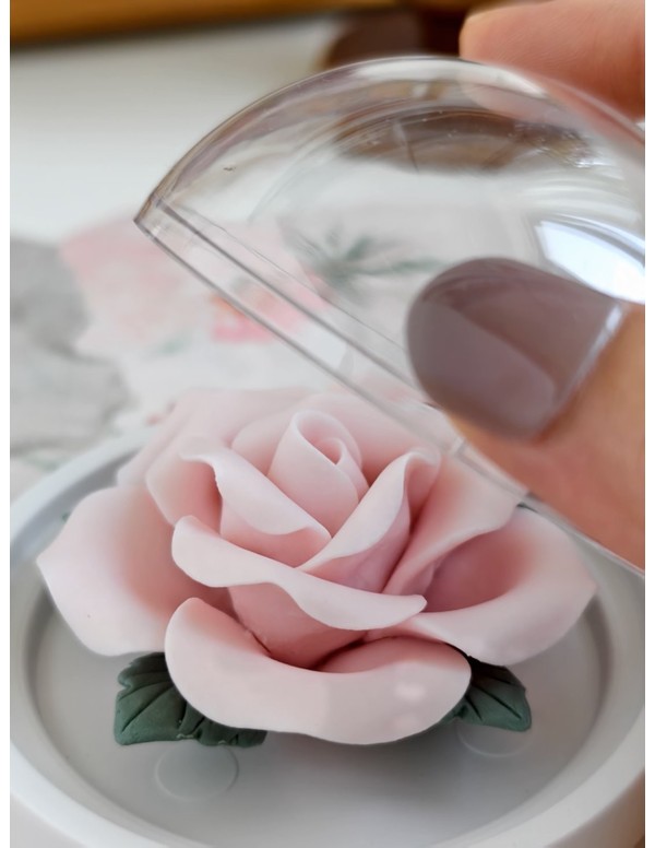 Pink Rose Ceramic Incense Holder with Sandalwood Sticks