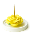 Yellow Rose Ceramic Incense Holder with Sandalwood Sticks