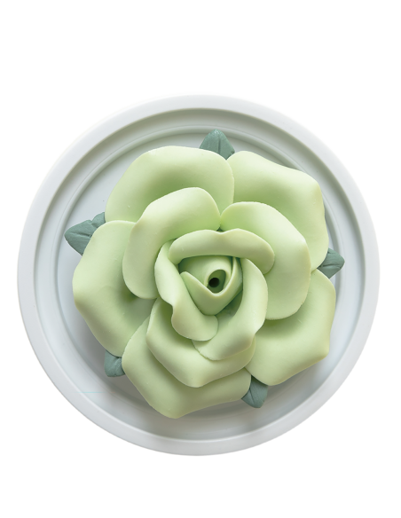 Green Rose Ceramic Incense Holder with Sandalwood Sticks