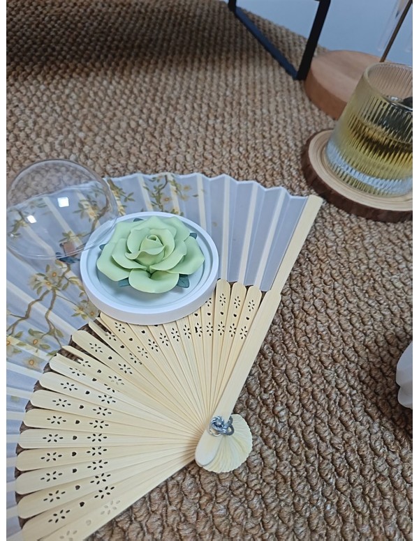 Green Rose Ceramic Incense Holder with Sandalwood Sticks