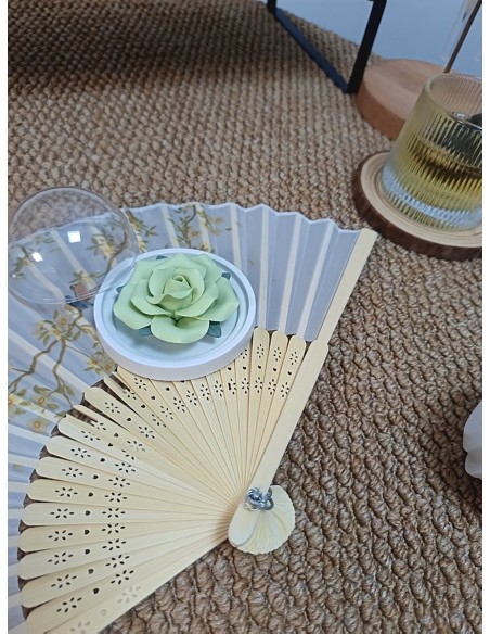 Porte-encens en céramique rose verte avec bâtons de santal